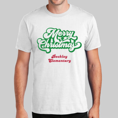 Adult T-Shirt - Merry Christmas - Green & Red Thumbnail