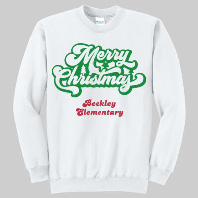 Adult Crewneck - Merry Christmas - Green & Red Thumbnail