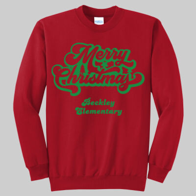 Adult Crewneck - Merry Christmas - Green Thumbnail