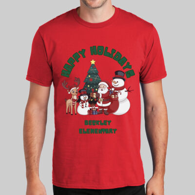 Adult T-Shirt - Happy Holidays - Green Thumbnail