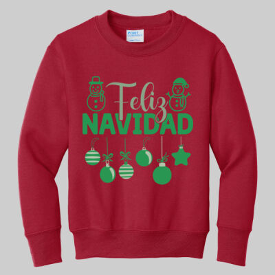 Youth Crewneck - Feliz Festive - Green Thumbnail