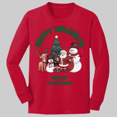 Youth Crewneck - Happy Holidays - Green Thumbnail