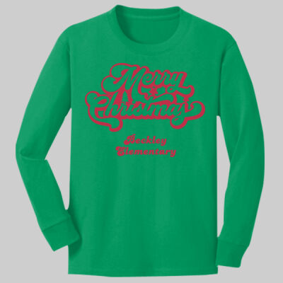 Youth Long Sleeve Shirt - Merry Christmas - Red Thumbnail