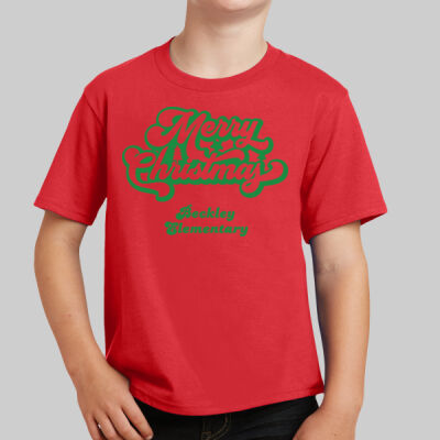 Youth T-Shirt - Merry Christmas - Green Thumbnail